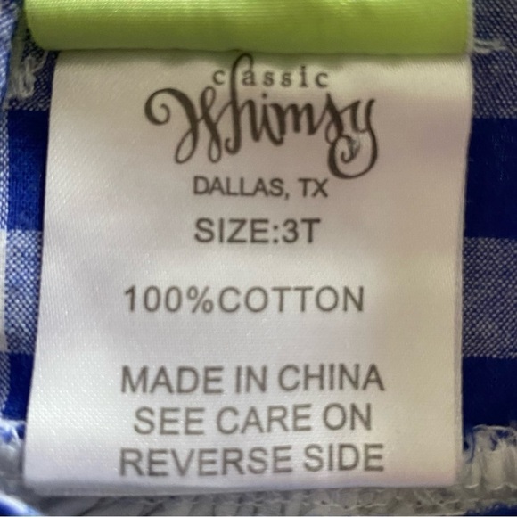 CLASSIC WHIMSEY-BLUE AND WHITE GINGHAM DRESS-SIZE 3T - Picture 9 of 9